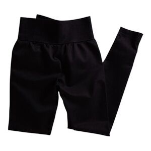 OQQ Ribbed Butt Lifting Scrunch Leggings Black Size Small NWOT High Waist